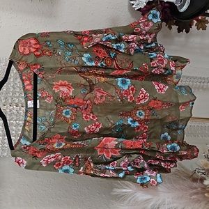 Bila Green Floral Top